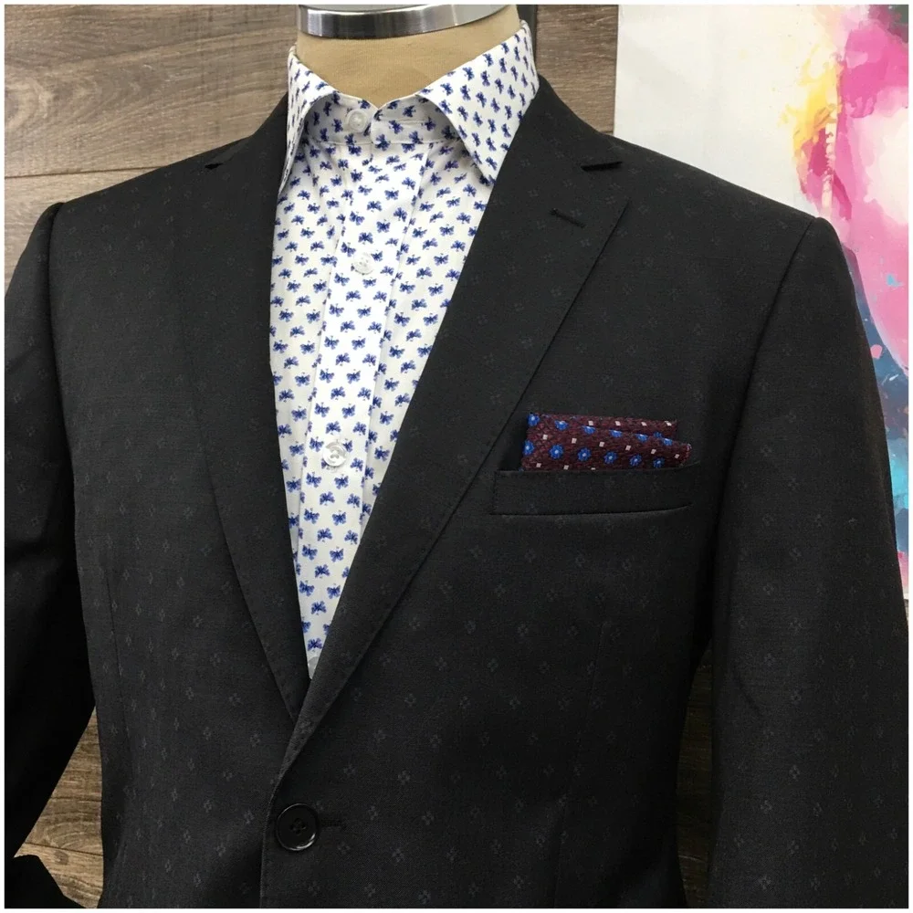 ENZO Mens Blazer Sport Coat Casual Jacket‎ Size 38S Wool Two Button Classic Suit
